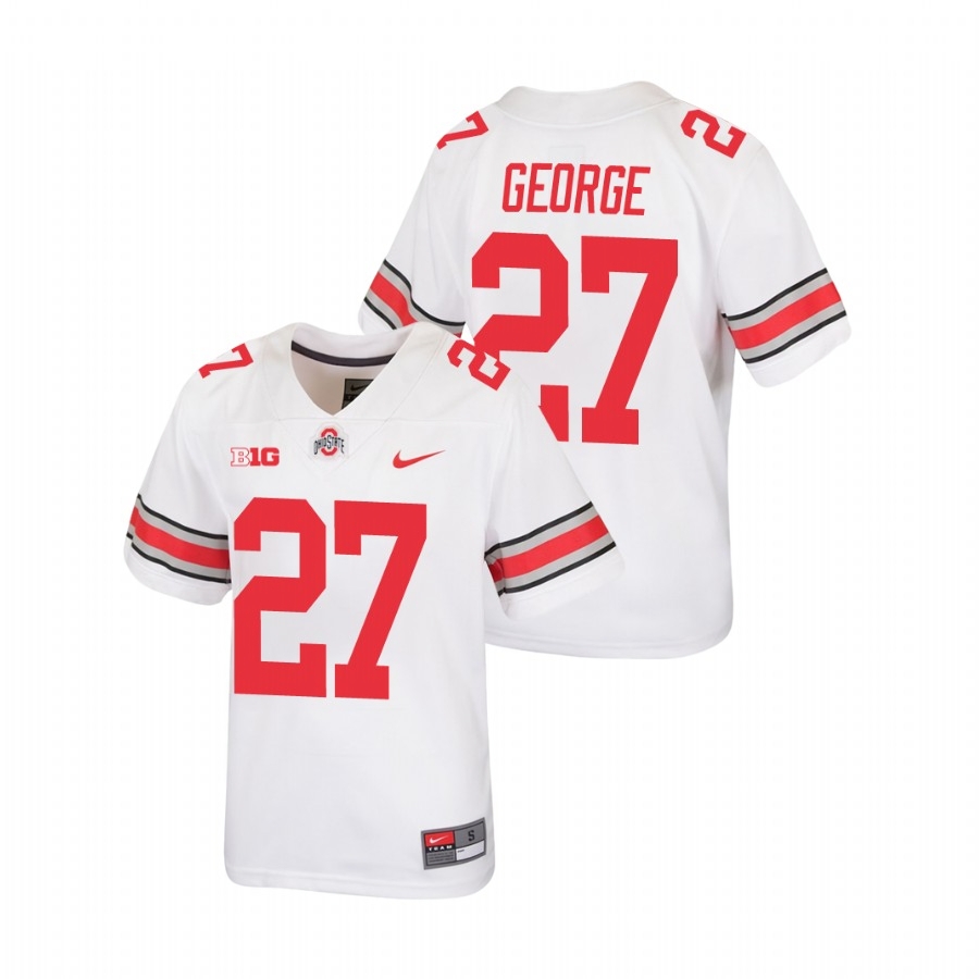 Ohio State Buckeyes Youth NCAA Eddie George #27 White Replica College Football Jersey KNR6149JS